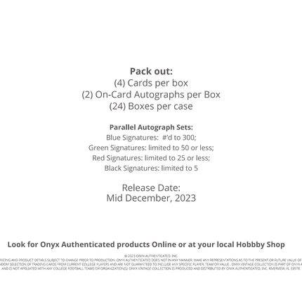 Onyx Authenticated - 2023 Onyx Vintage American Football (NFL) - Hobby Box - The Card Vault
