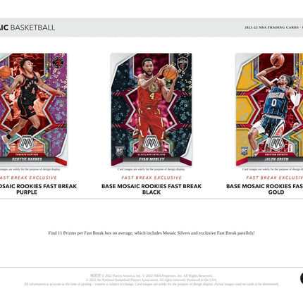 Panini - 2021/22 Mosaic Fast Break Basketball (NBA) - Hobby Box (12 Packs) - The Card Vault