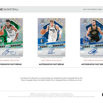 Panini - 2021/22 Mosaic Fast Break Basketball (NBA) - Hobby Box (12 Packs) - The Card Vault