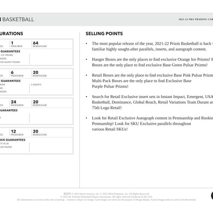 Panini - 2021/22 Prizm Basketball (NBA) - Multi-Pack Box - The Card Vault