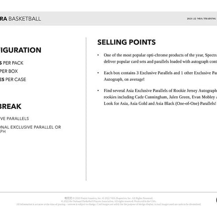Panini - 2021/22 Spectra Basketball (NBA) - TMALL Hobby Box - The Card Vault
