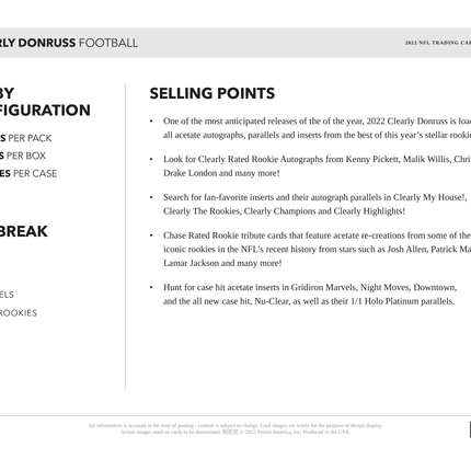 Panini - 2022 Clearly Donruss American Football (NFL) - Hobby Box - The Card Vault