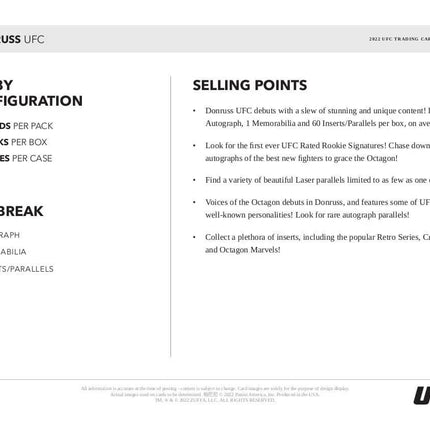 Panini - 2022 Donruss UFC - Hobby Box (10 Packs) - The Card Vault