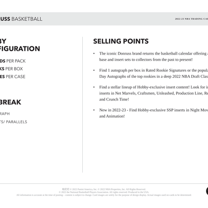 Panini - 2022/23 Donruss Basketball (NBA) - Hobby Box - The Card Vault