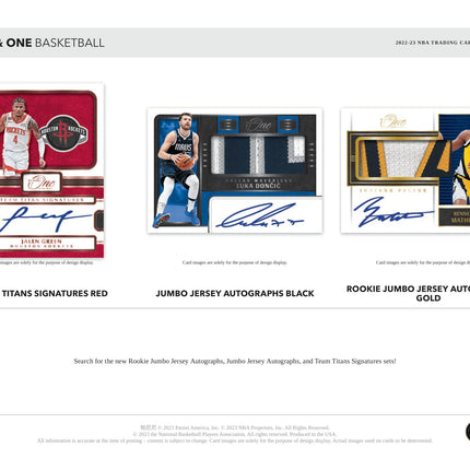Panini - 2022/23 One and One Basketball (NBA) - Hobby Box - The Card Vault