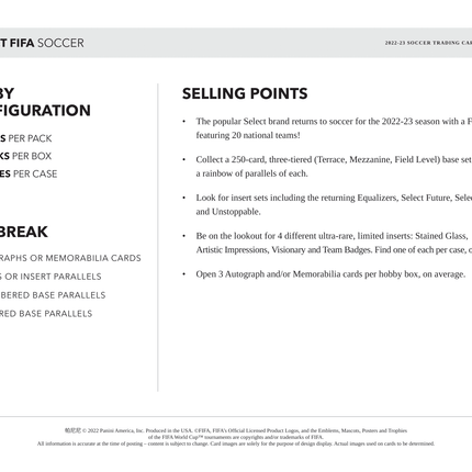 Panini - 2022/23 Select FIFA Football (Soccer) - Hobby Box - The Card Vault