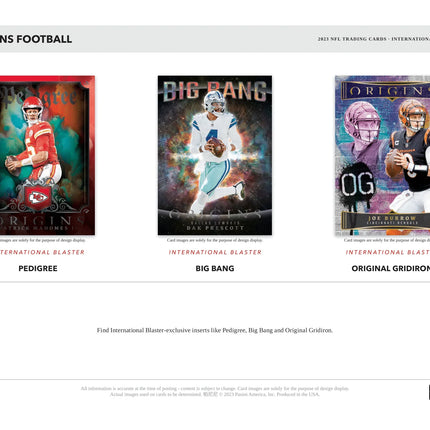 Panini - 2023 Origins American Football (NFL) - International Blaster Box - The Card Vault