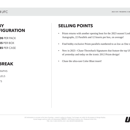 Panini - 2023 Prizm UFC - Hobby Box - The Card Vault