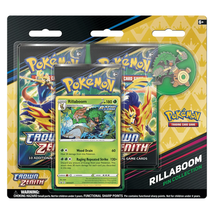 Pokemon TCG: Crown Zenith Pin Collection - Rillaboom - The Card Vault