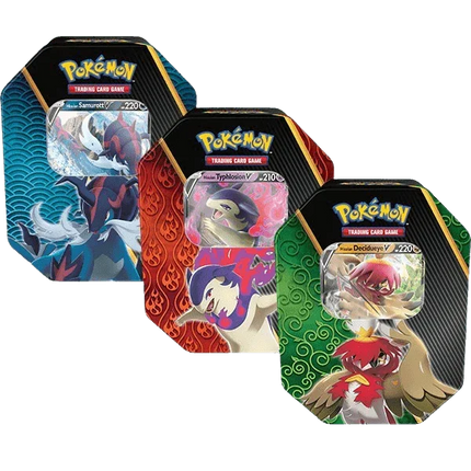 Pokemon TCG: Divergent Powers Tin - Hisuian Decidueye, Samurott and Typhlosion - The Card Vault