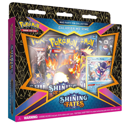 Pokemon TCG: Shining Fates Mad Party Pin Collection Box - Galarian Mr. Rime - The Card Vault