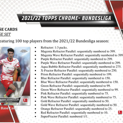 Topps - 2021/22 Chrome Bundesliga Football (Soccer) - Hobby Box - The Card Vault