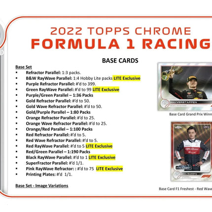 Topps - 2022 Chrome Formula 1 (F1) - Hobby Lite Box - The Card Vault
