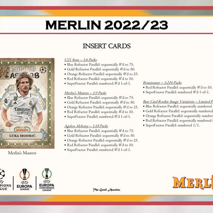 Topps - 2022/23 Chrome Merlin UEFA Club Competitions Football (Soccer) - Hobby Box - The Card Vault