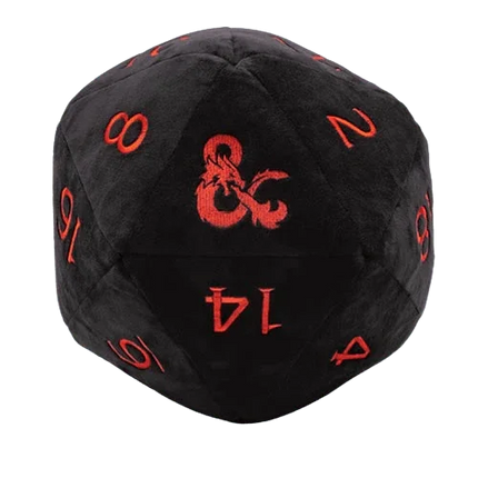 Ultra Pro - Dungeons & Dragons - Black and Red D20 Jumbo Plush Dice - The Card Vault