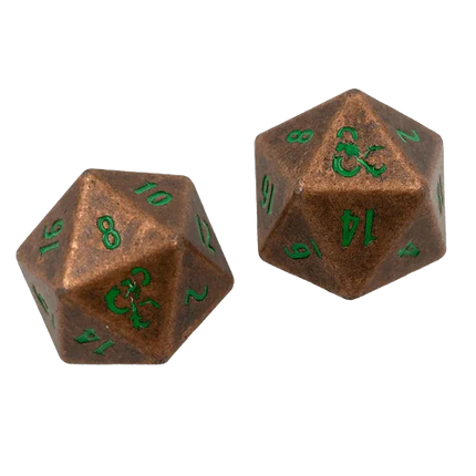 Ultra Pro - Dungeons & Dragons - Feywild Copper and Green Heavy Metal D20 Dice Set - The Card Vault