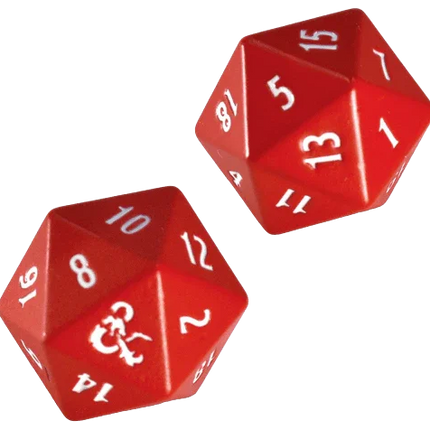Ultra Pro - Dungeons & Dragons - Heavy Metal D20 Red and White Dice Set - The Card Vault