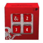 Ultra Pro - Dungeons & Dragons - Heavy Metal D6 Red and White Dice Set - The Card Vault