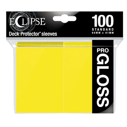 Ultra Pro - Eclipse Gloss Standard Sleeves 100pk - Lemon Yellow - The Card Vault