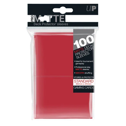Ultra Pro - Standard Pro Matte Card Sleeves 100pk - Red - The Card Vault