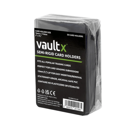 Vault X Slim Semi-Rigid Card Holders (50 Pack) - The Card Vault